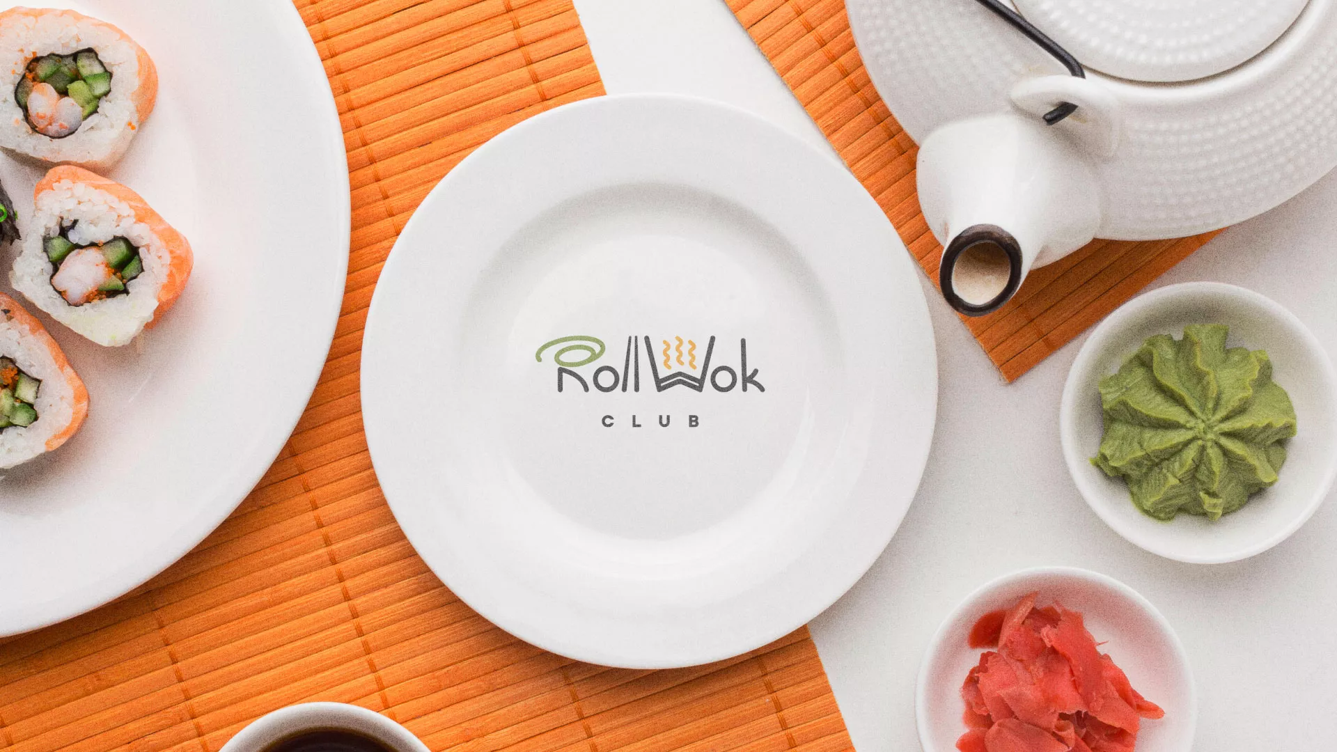 Разработка логотипа и фирменного стиля суши-бара «Roll Wok Club» в Жердевке